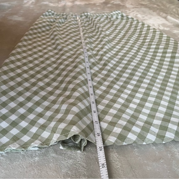 Vera Moda - Sage and White Gingham Button up Midi Skirt - Picture 3 of 7